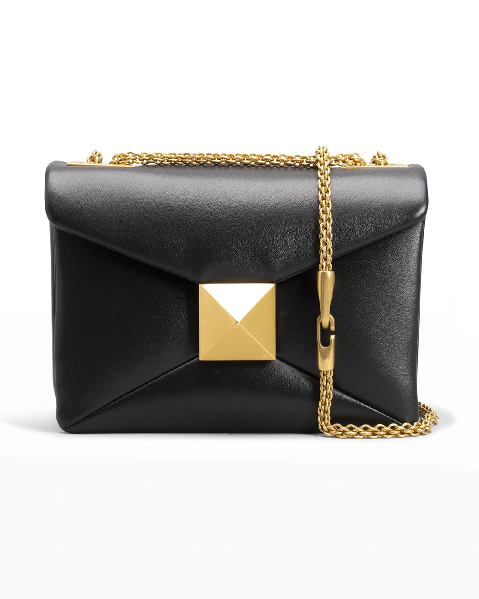 One Stud Chain Leather Shoulder Bag | Neiman Marcus