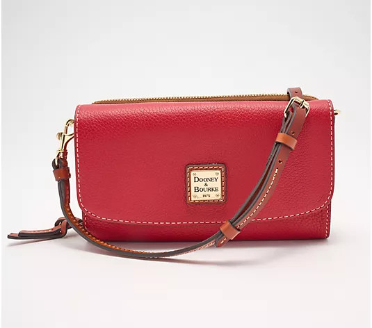 Dooney & Bourke Pebble Leather Clutch Wallet Crossbody - QVC.com | QVC