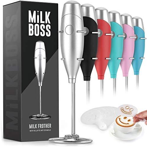 Milk Boss Mighty Milk Frother Handheld Whisk Mixer - Coffee Frother Electric Handheld Foam Maker & F | Amazon (US)