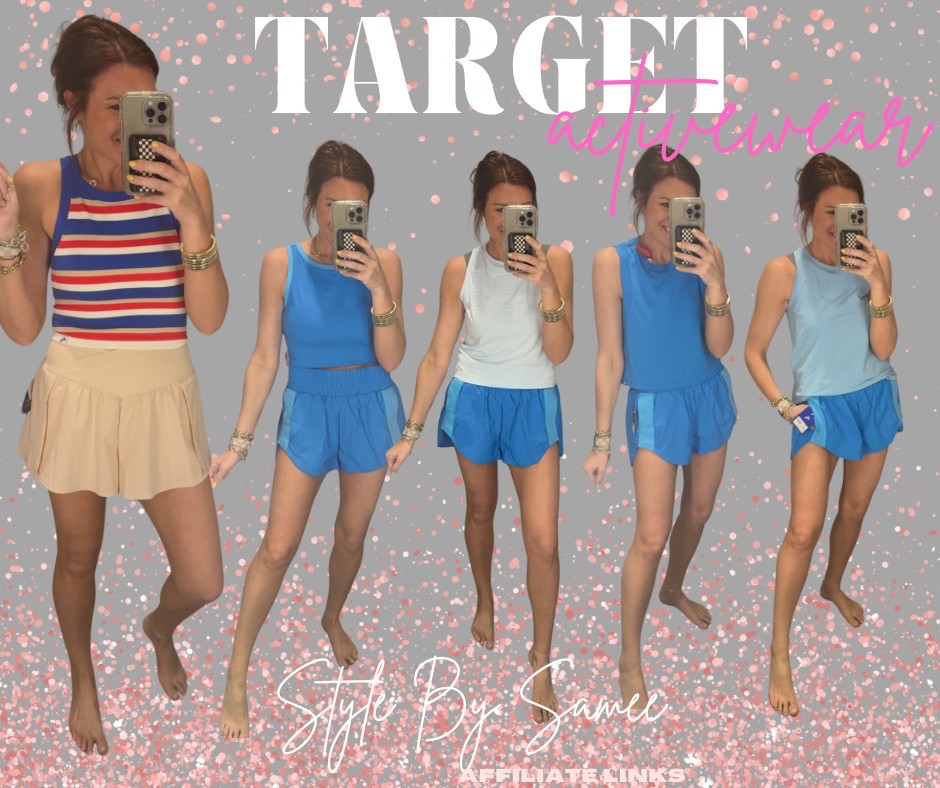 Target Activewear is on 🔥🔥 
L—> R Sizing. All shorts size small.
Red, white stripe - Medium 
Blue Longline bra - Medium 
Light blue Tank - XSmall 
Blue Crop Muscle Tank - Small 
Blue Mesh raceberback Tank - Small 

Target | athleisure wear | summer | athletic wear | workout | casual | trending | spring fashion 

#LTKStyleTip #LTKFindsUnder50 #LTKActive