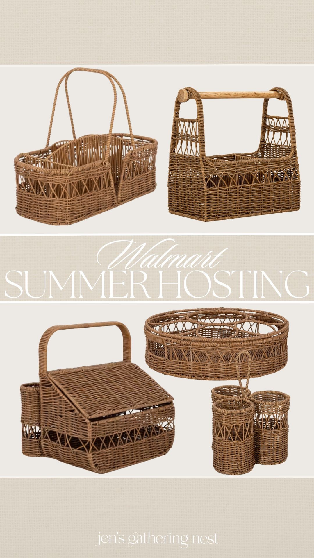 Walmart outdoor rattan serveware caddy’s 🤍

#walmart #walmartfind #walmarthome #serveware #summerhosting #summerbbq #rattan #utensilcaddy #papertowelcaddy #picnicbasket #summerentertaining 

#LTKFindsUnder50 #LTKHome #LTKSeasonal