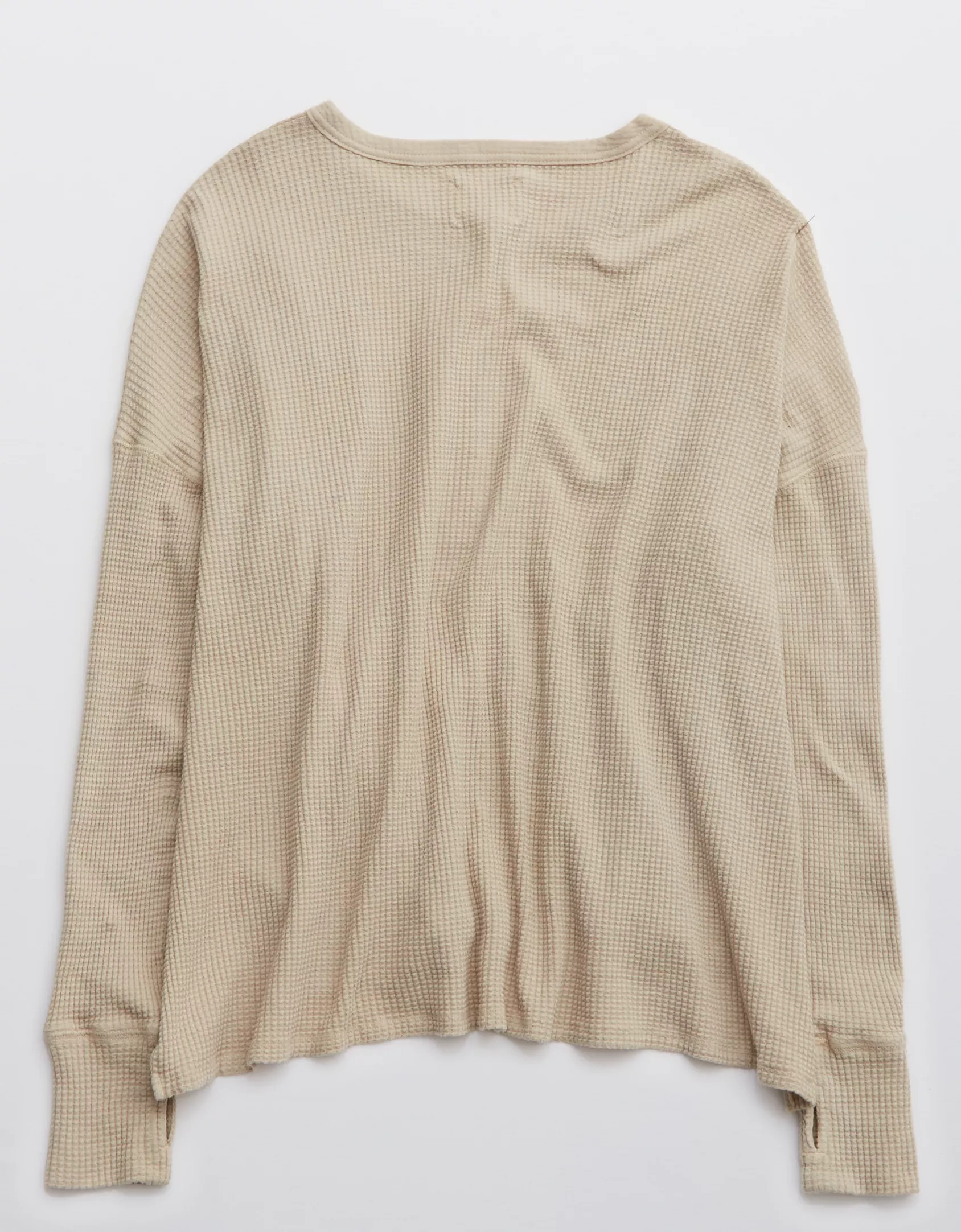 OFFLINE Way Back Waffle Henley Long Sleeve T-Shirt | American Eagle Outfitters (US & CA)