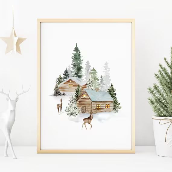 Winter Wonderland Print, Holiday Wall Art, Christmas Printable, Christmas Trees Print, Farmhouse ... | Etsy (CAD)