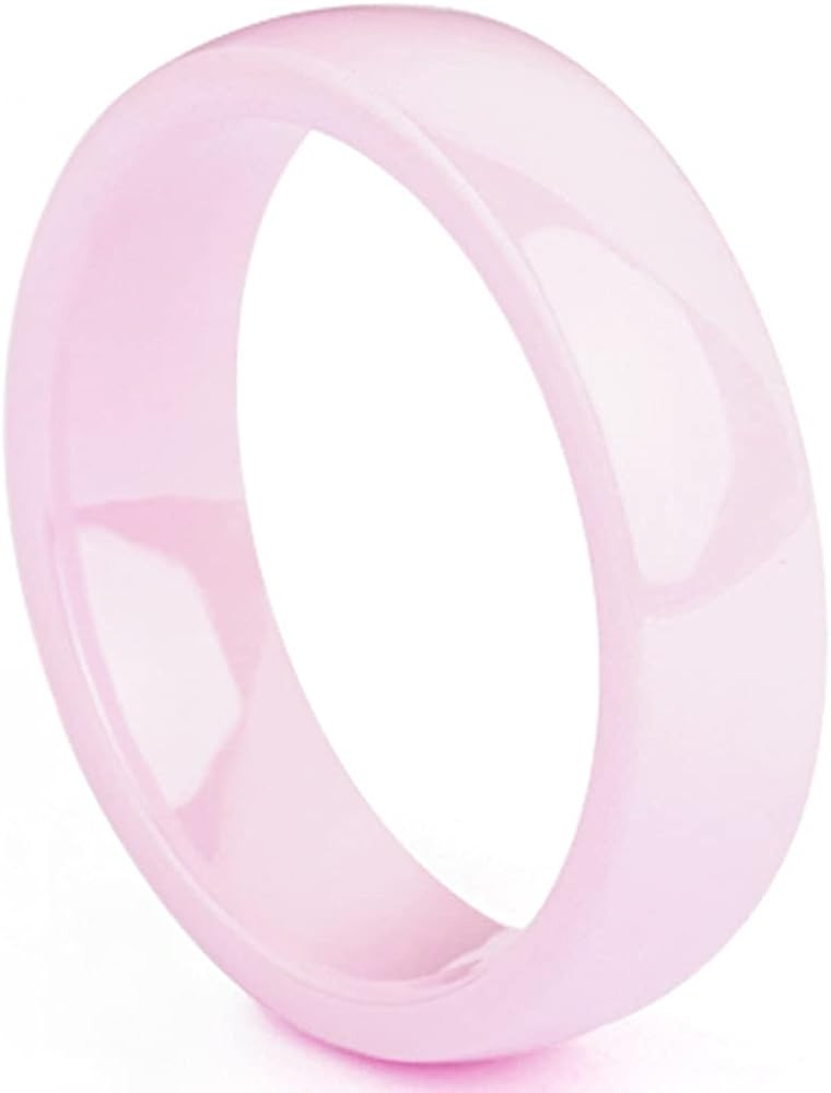 Jude Jewelers 8mm Width High Polished Classic Simple Plain Dome Style Ceramic Wedding Band Ring | Amazon (US)