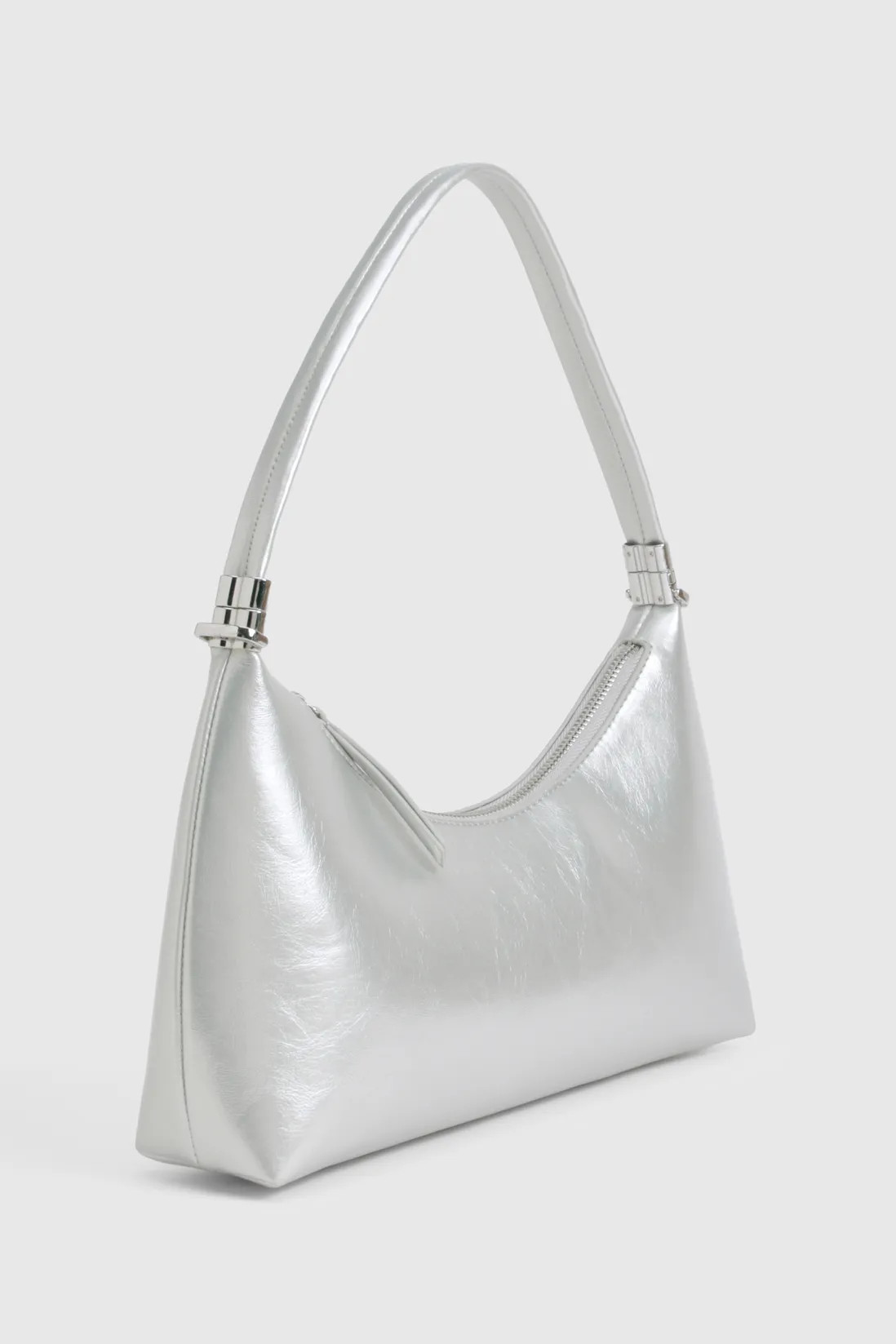 Metallic Pu Shoulder Bag With Crossbody Strap | Boohoo.com (UK & IE)