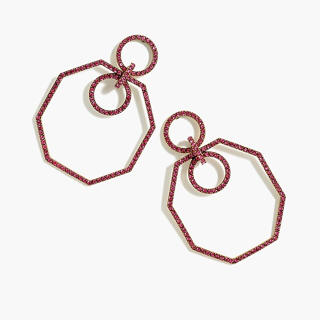 Pave octagon earrings | J. Crew US