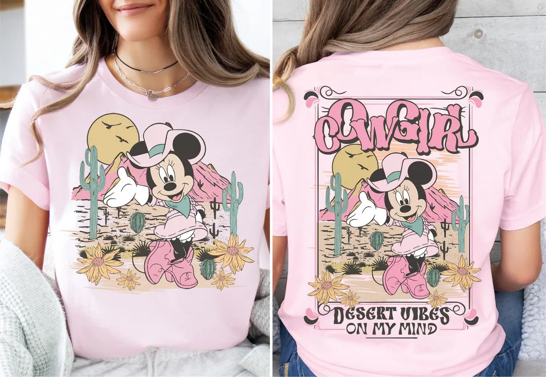 Minnie Cowgirl Desert Vibes T-Shirt, WDW Girls Trip Tee | Etsy (US)
