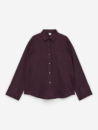 Linen Shirt – Dark Purple – Women – ARKET EU | Arket EU