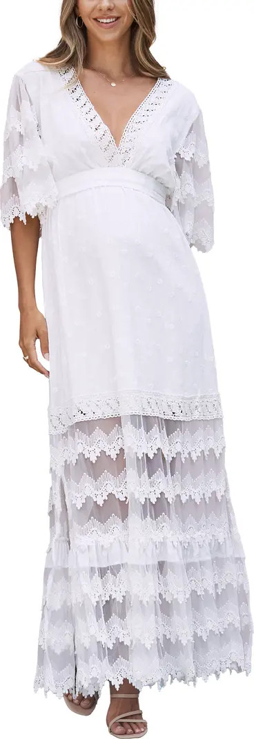 Lace Cotton Maternity Maxi Dress | Nordstrom