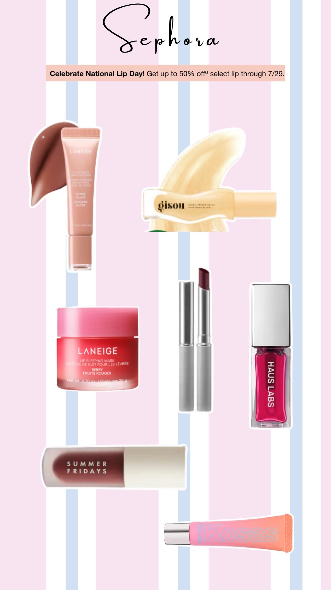 Up to 50% off lip products at Sephora!