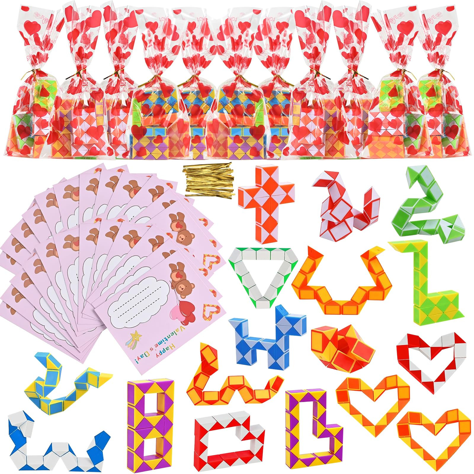 GOLDGE Valentines Day Gifts for Kids-30 Pack Mini Cube Puzzle Fidget Toys, Bulk Party Favors & Go... | Amazon (US)