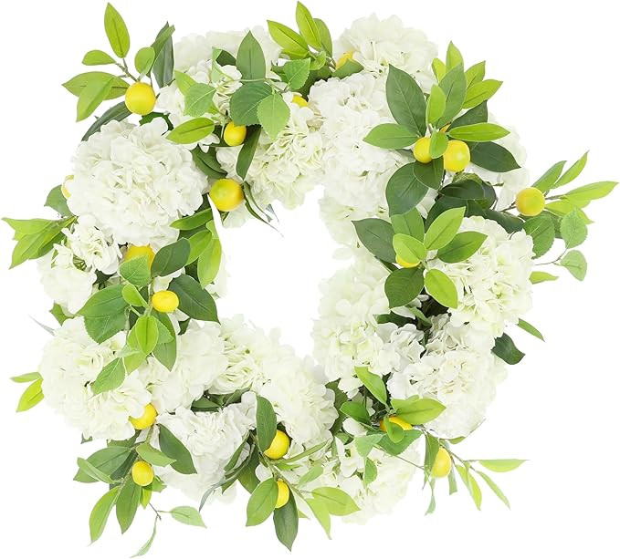 Creative Displays, 25'' Wreath with Hydrangeas and Lemons, Made in USA for Home or Office | Amazon (US)