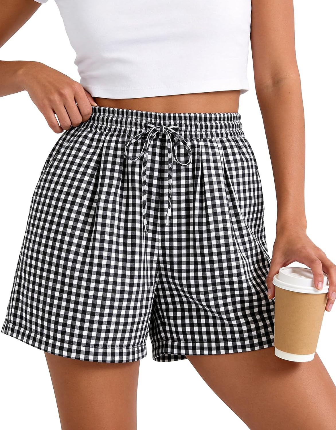 PRETTYGARDEN Elastic Waist Summer Shorts for Women with Pockets | Amazon (US)