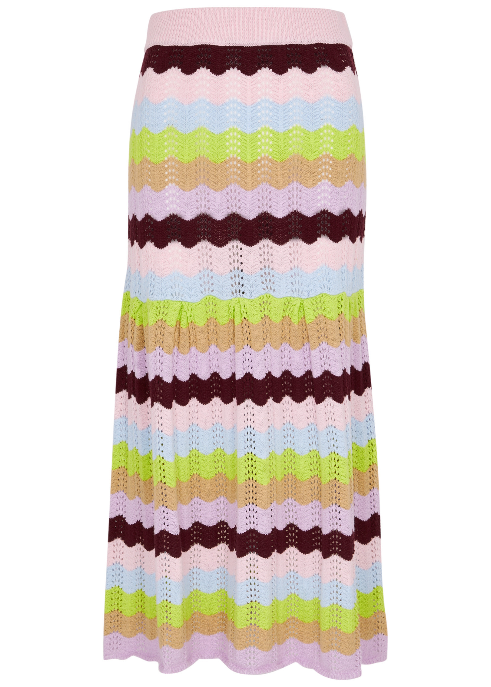 Fiona striped pointelle-knit midi skirt | Harvey Nichols (Global)