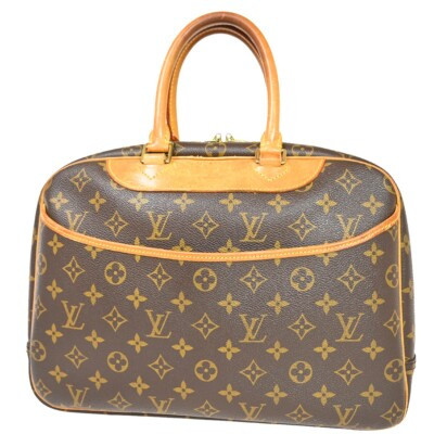 LOUIS VUITTON LV Logo Deauville Hand Bag Monogram Leather Brown M47270 86EA619 | eBay US