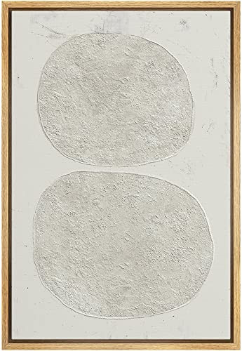 SIGNWIN Framed Canvas Print Wall Art Tan Pastel Polygon Duo Collage Abstract Shapes Illustrations Modern Art Nordic Zen Decorative Minimal Boho for Living Room, Bedroom, Office - 24"x36" Natural | Amazon (US)