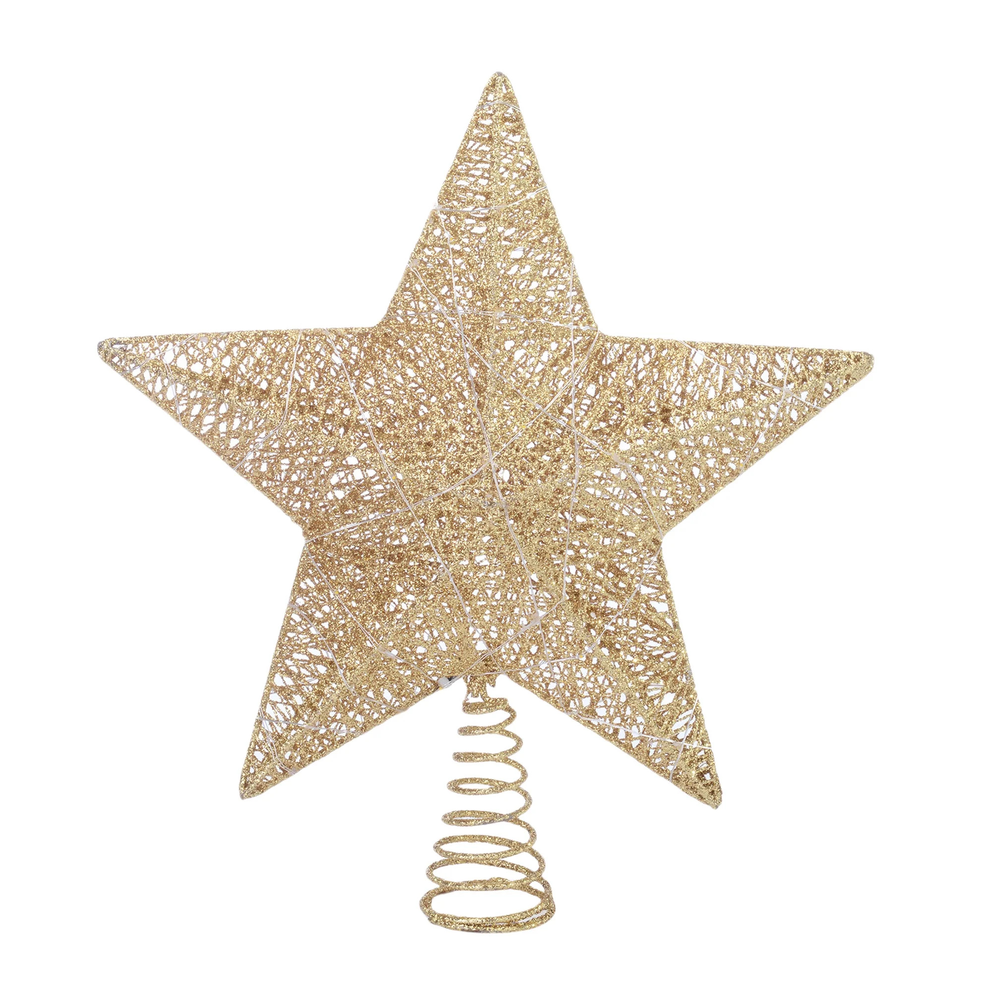 LED Star Christmas Tree Topper, Gold, 15", by Holiday Time | Walmart (US)