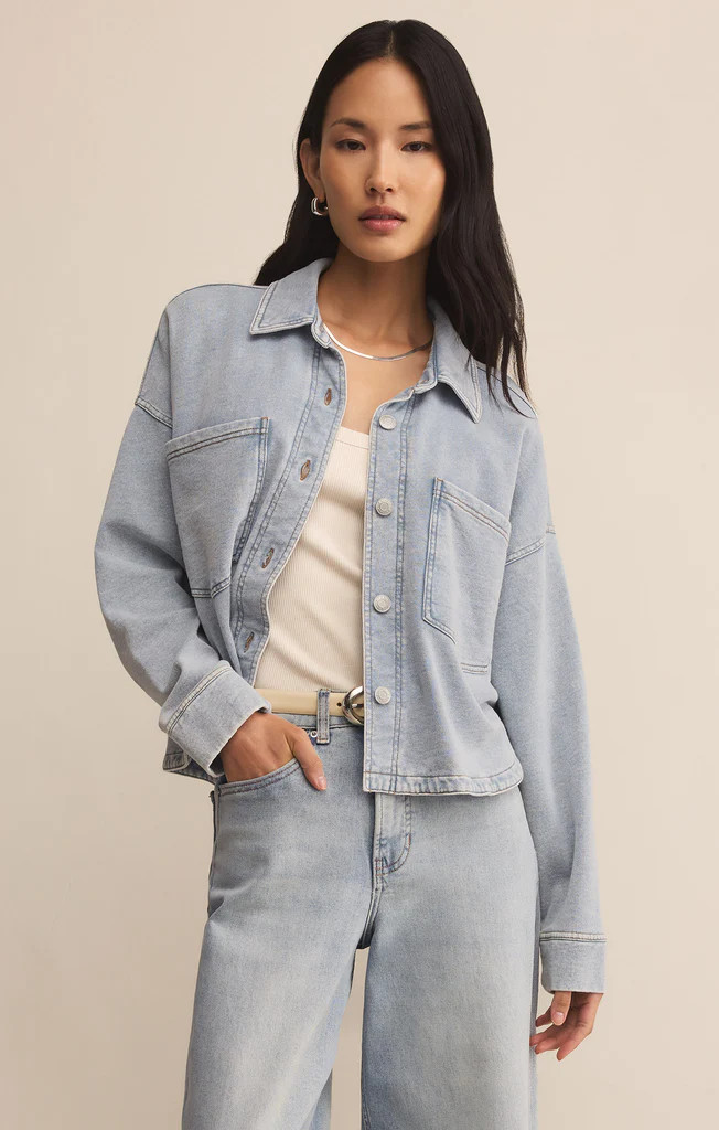 All Day Cropped Knit Denim Jacket | Z Supply