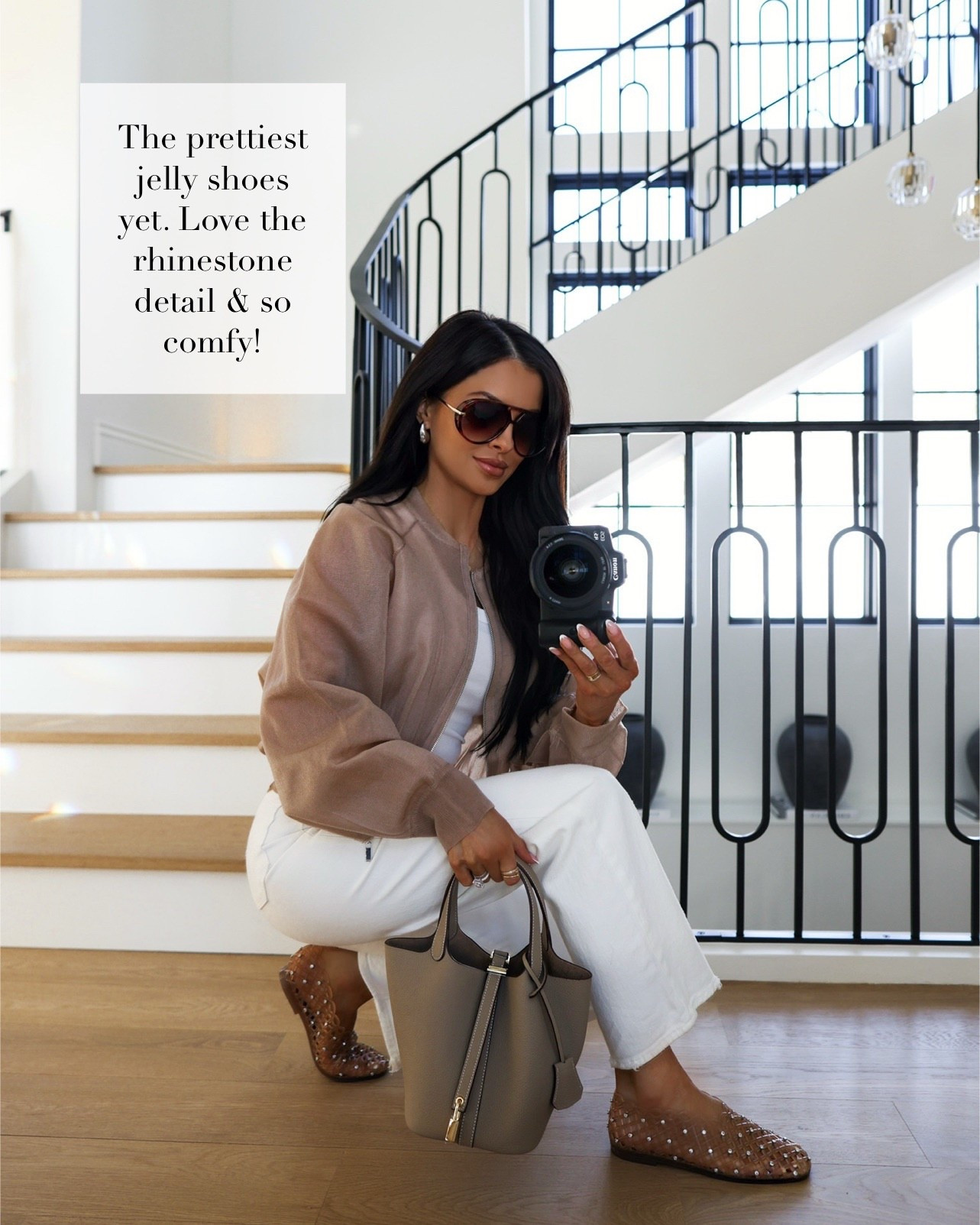 These jelly rhinestone flats are so comfortable and add the cutest effortless chic touch with jeans. Paired with a Zara bomber jacket, Levi’s white jeans, and an Amazon tote that gives major Hermes inspired vibes.

Jelly rhinestone flats - runs TTS
Zara bomber jacket - size XS
Levi’s white jeans - wearing a 24 runs TTS
Amazon tote - Hermes inspired

miamiamine spring outfit ideas casual spring outfit jelly flats chic everyday style Zara bomber jacket white jeans outfit Amazon designer inspired tote elevated casual look




#LTKmomlife #LTKOver40 #LTKPetite