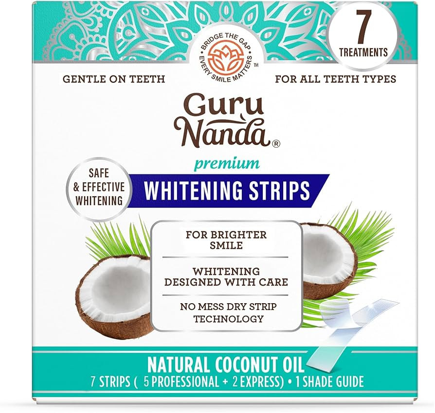 GuruNanda Teeth Whitening Strips - 7-Day Treatment with Non-Slip, Dry Strip Technology - Whitenin... | Amazon (US)