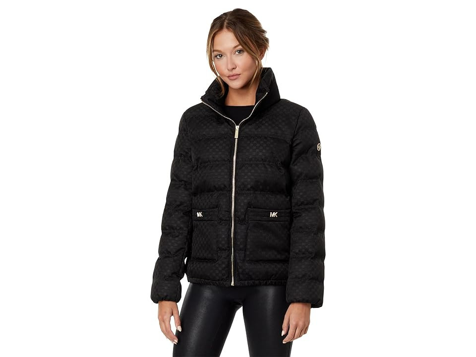 MICHAEL Michael Kors MK Logo Puffer M426251C68 (Black) Women's Clothing | Zappos