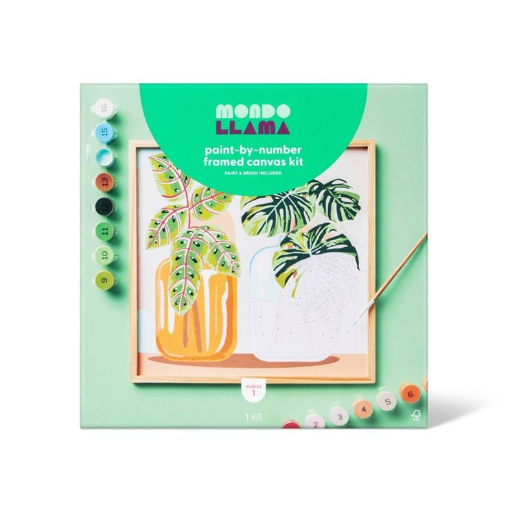 Paint By Number Framed Canvas Plants Kit - Mondo Llama™ | Target