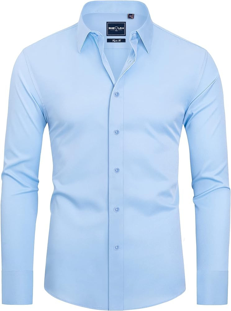 Alimens & Gentle Slim Fit Mens Dress Shirts for Men Button Down Long Sleeve Dress Shirts Wrinkle ... | Amazon (US)