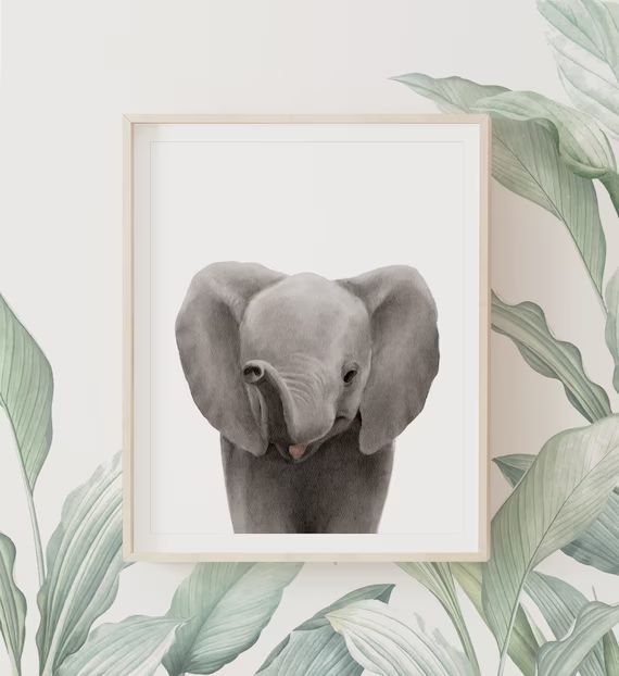 Elephant Print Safari Nursery Decor PRINTABLE Nursery Wall - Etsy | Etsy (US)