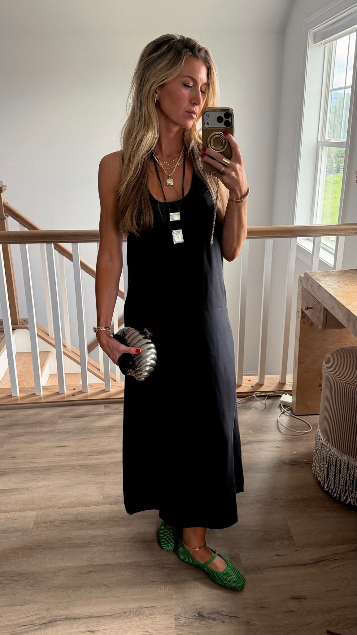 Date night fit! Black tank maxi dress runs TTS, wearing a S. Green flats run TTS. 

#LTKdatenight

#LTKootd #LTKgrwm