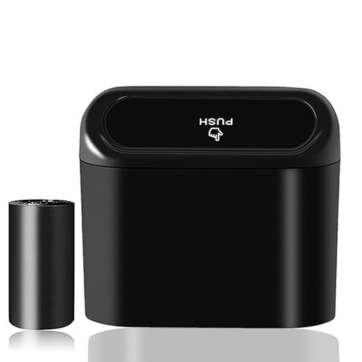 Car Trash Can Bin with Lid - Universal Vehicle Mini Leakproof Garbage Can Bin with 20pcs Trash Ba... | Amazon (US)