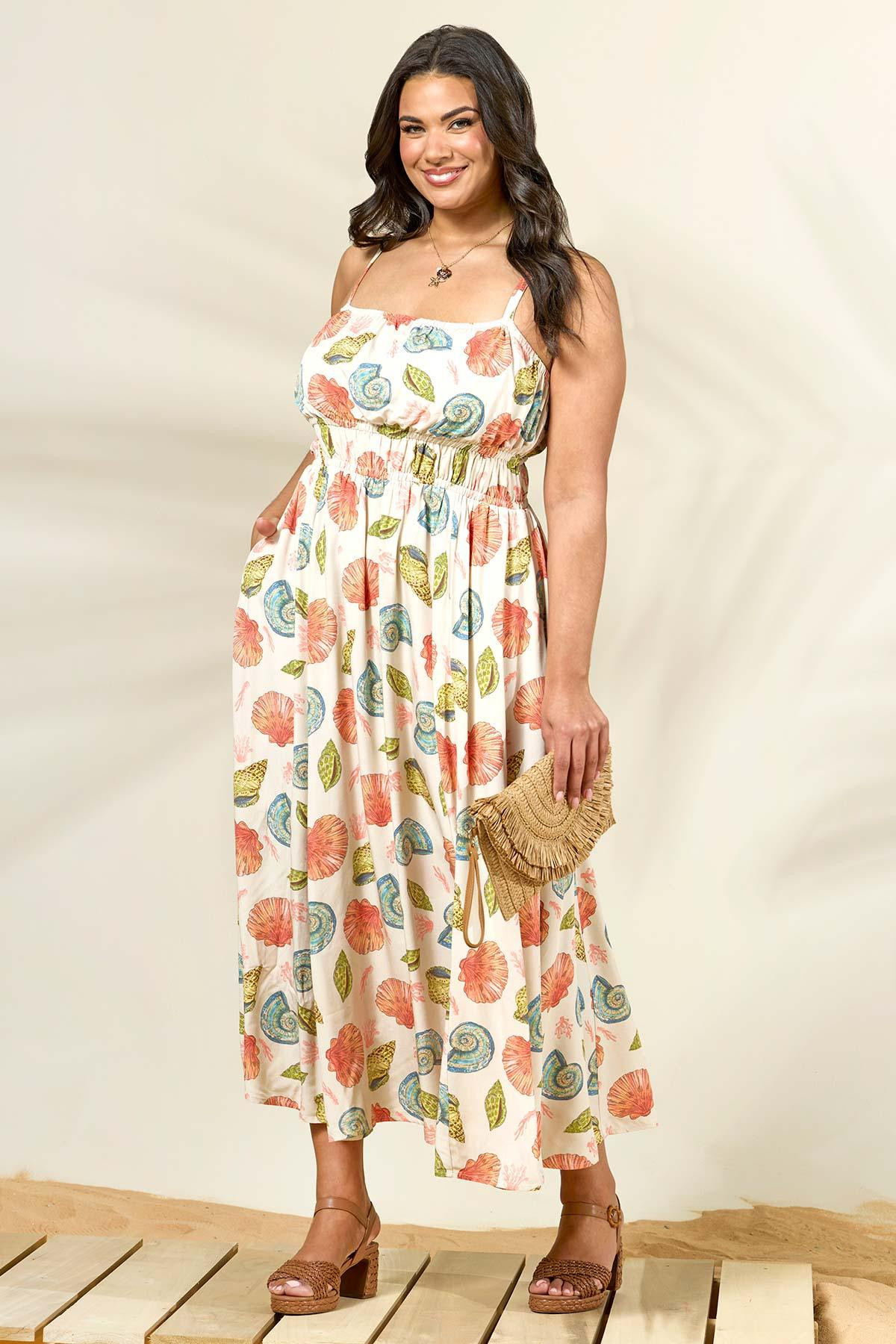 Plus Size Sandy Shell Cinched Dress | Cato Fashions