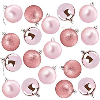 Juvale 36-Pack Christmas Tree Ornaments - Pink Shatterproof Medium Christmas Balls Decoration, As... | Amazon (US)