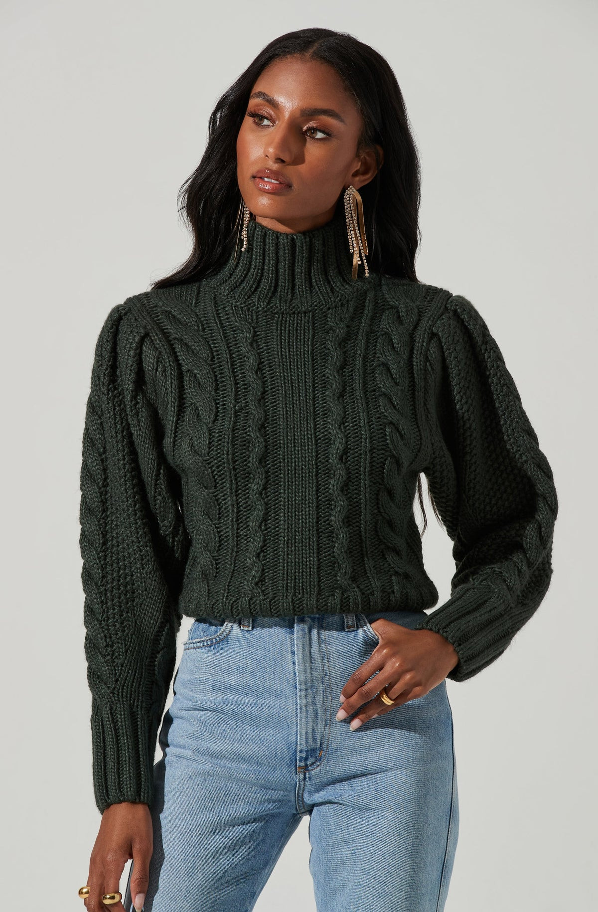 Haisley Cable Knit Turtleneck Sweater | ASTR The Label (US)