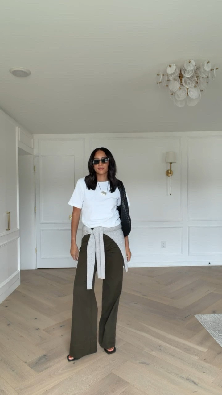 Use code NENAXSPANX to save 15% off your first order! The color of these pants is so perfect for transitioning into fall! Wearing size S short sleeve bodysuit, size S grey sweater and size S Tall wide leg pants 

casual chic outfit, work from home outfit, errands outfit, work outfit, office outfit, workwear, business casual workwear

#LTKWorkwear #LTKSeasonal
