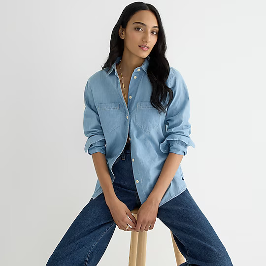 Classic-fit chambray shirt | J. Crew US