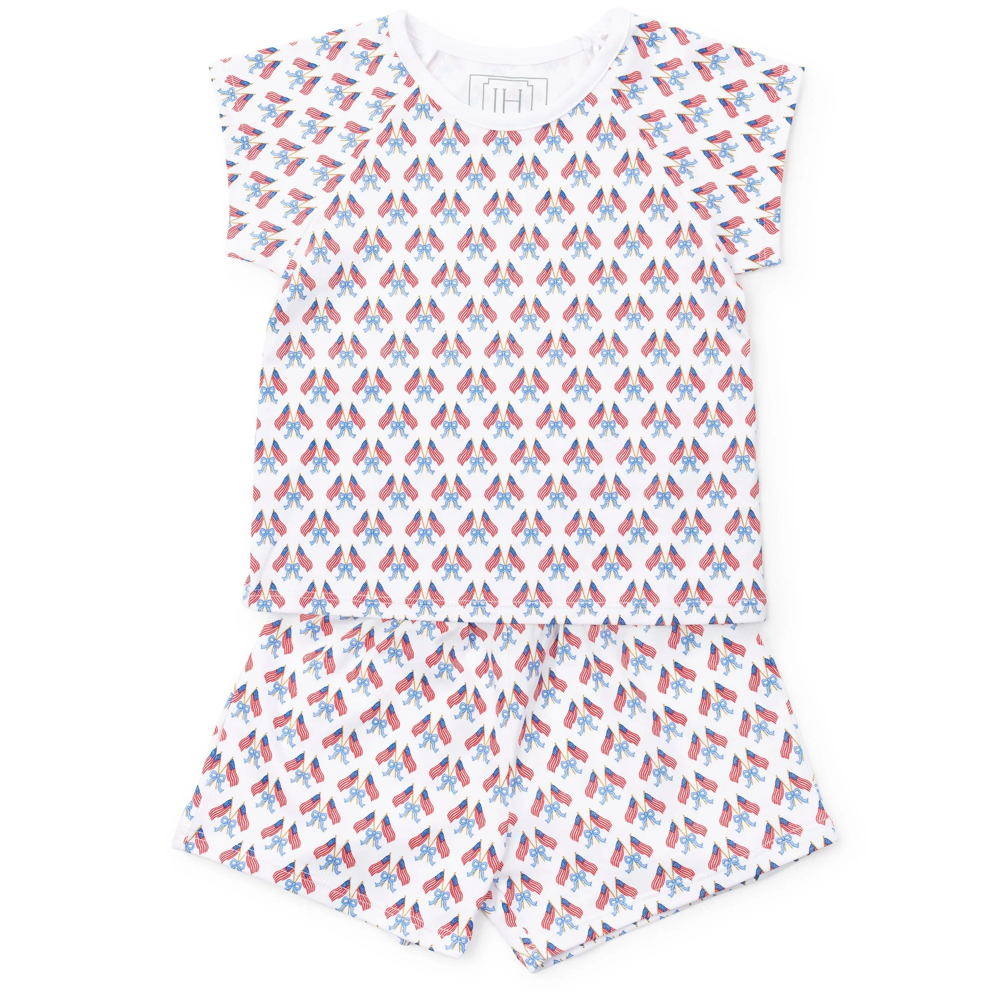 Emery Girls' Short Set - Stars, Stripes and Bows | Lila and Hayes