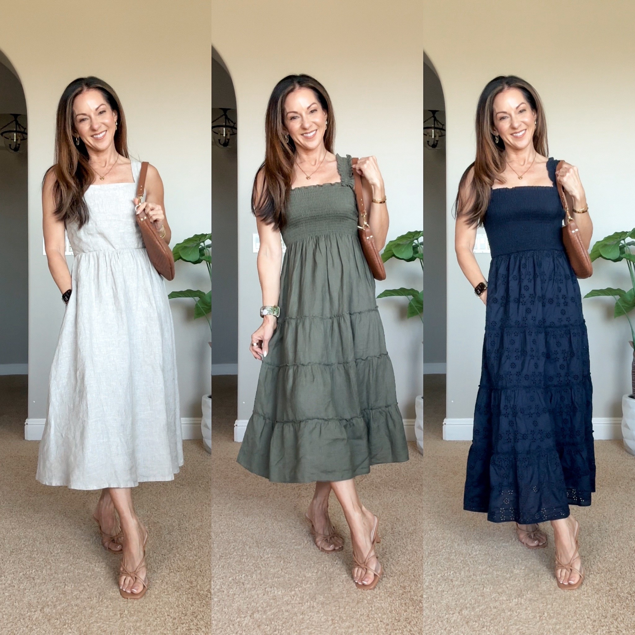 The perfect summer dresses all made with natural fibers. Two are 100% linen and one is 100% organic cotton.  These dresses are perfect for every day this summer, parties, barbecues, church and travel! Love @Quince 
All size extra small
For reference, I’m 5‘1“, 107 LBS.
#quincepartner

#LTKOver40 #LTKPetite #LTKTravel
