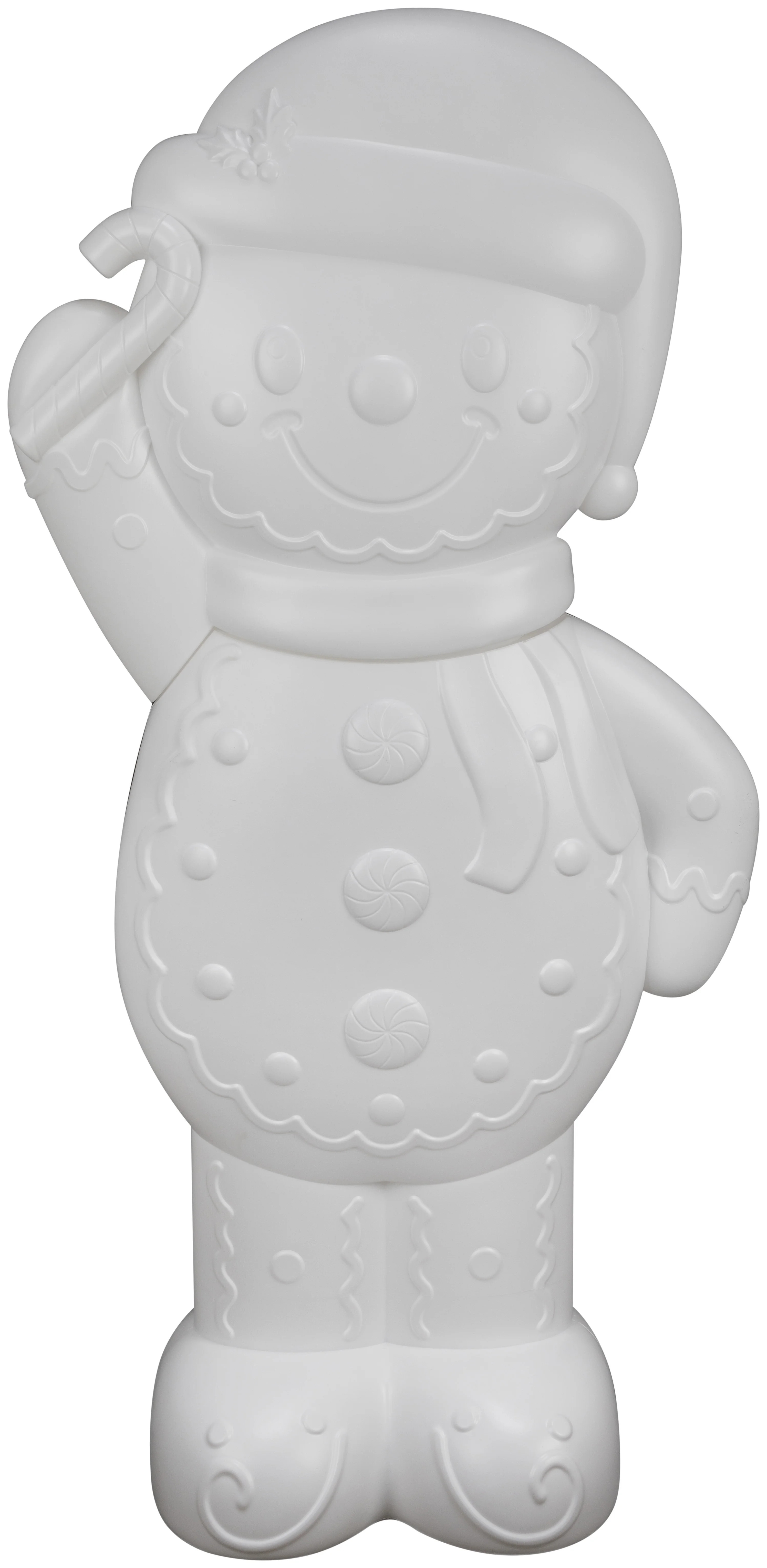 Paintable Light-Up Giant Gingerbread Man Blow Mold Decor, White, 27.95" x 14.96" x 55.11", by Hol... | Walmart (US)