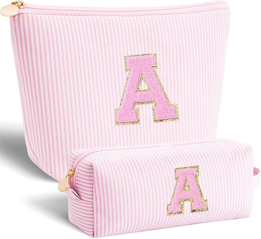 Makeup Bag Set Initials Cosmetic Bag,Easter Birthday Gifts for 10 11 12 13 14 15 16 17 18 Years O... | Amazon (US)