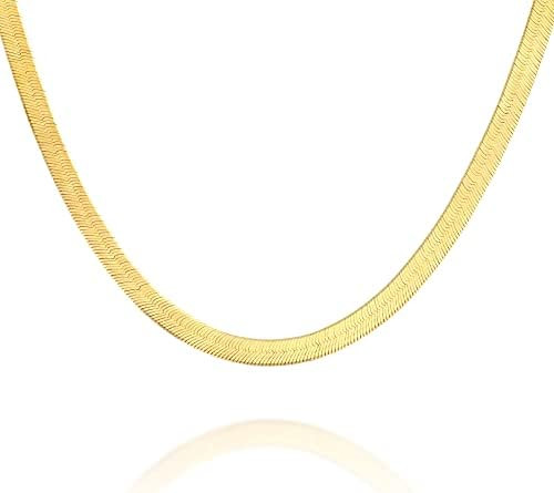 PAVOI 22K Gold Plated Chain Necklace For Women | Italian Solid 925 Sterling Silver Necklace for M... | Amazon (US)
