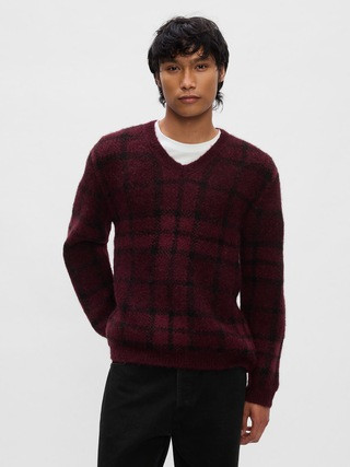 Plaid V-Neck Sweater | Gap (US)