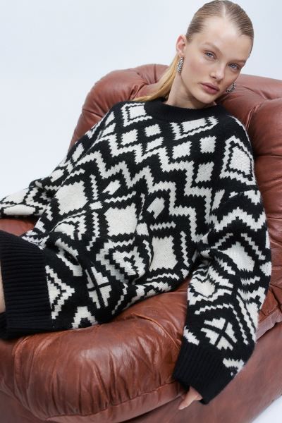 Long Jacquard-knit Sweater | H&M (US)