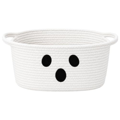 Meanplan Boo Basket with Handles Halloween Woven Gift Basket 14 x 7 x 7 in | Amazon (US)
