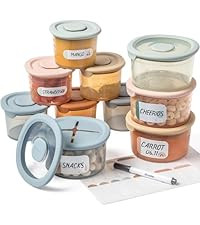 Moonkie Silicone Baby Food Containers | 4 oz Baby Food Storage Jars with Airtight Lids | Reusable... | Amazon (US)