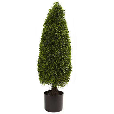 Nearly Natural 3-ft Boxwood Tower Topiary UV Resistant (Indoor/Outdoor) | Target