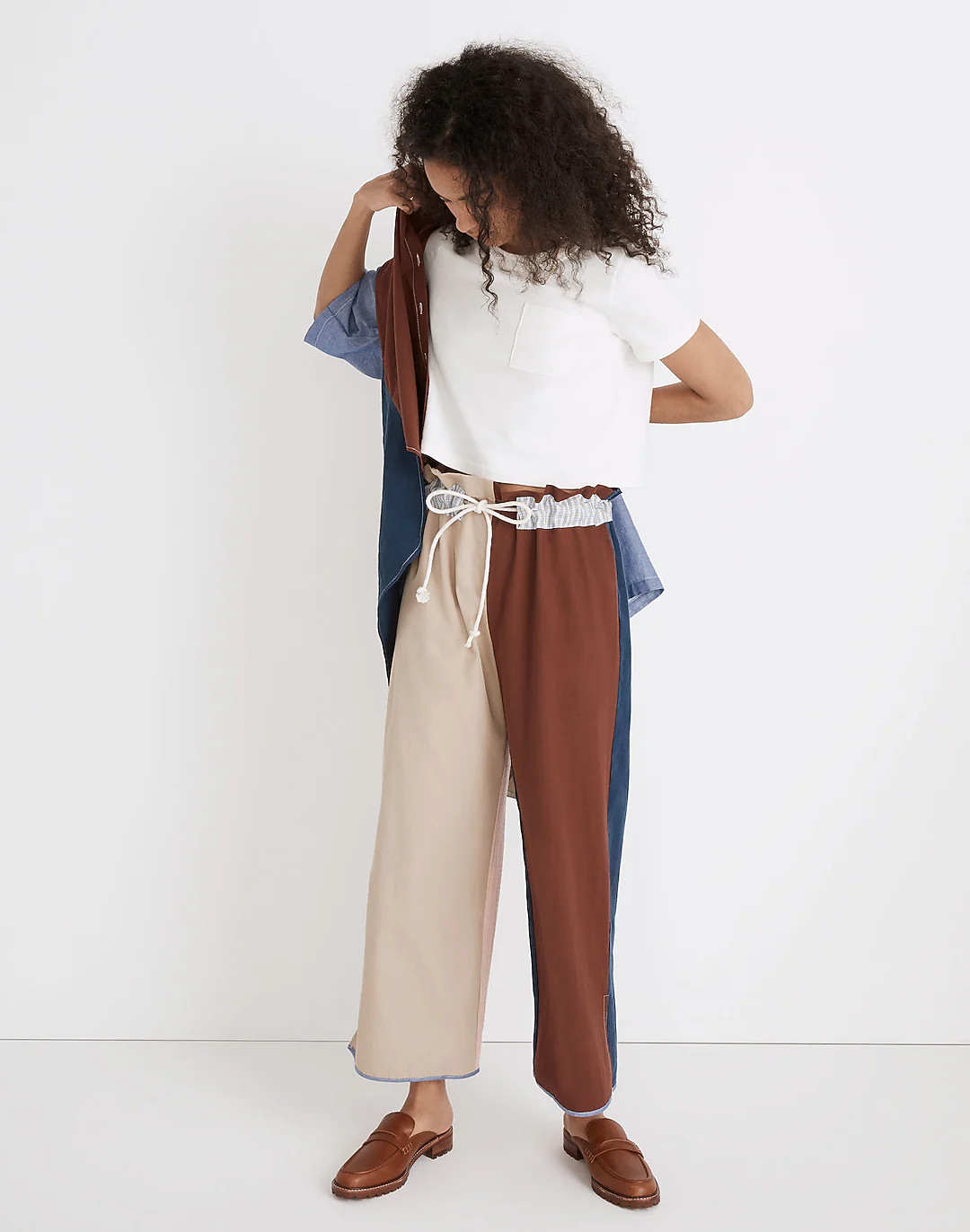 Madewell x La Réunion Upcycled Patchwork Paperbag Pants | Madewell