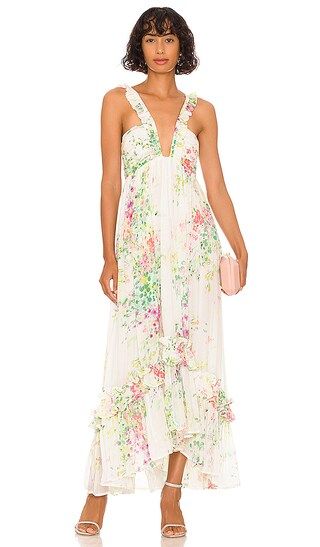 Oriana Maxi Dress in White Floral | Revolve Clothing (Global)