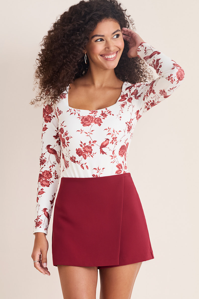 Dana Wrap Front Mini Skort | Francesca's