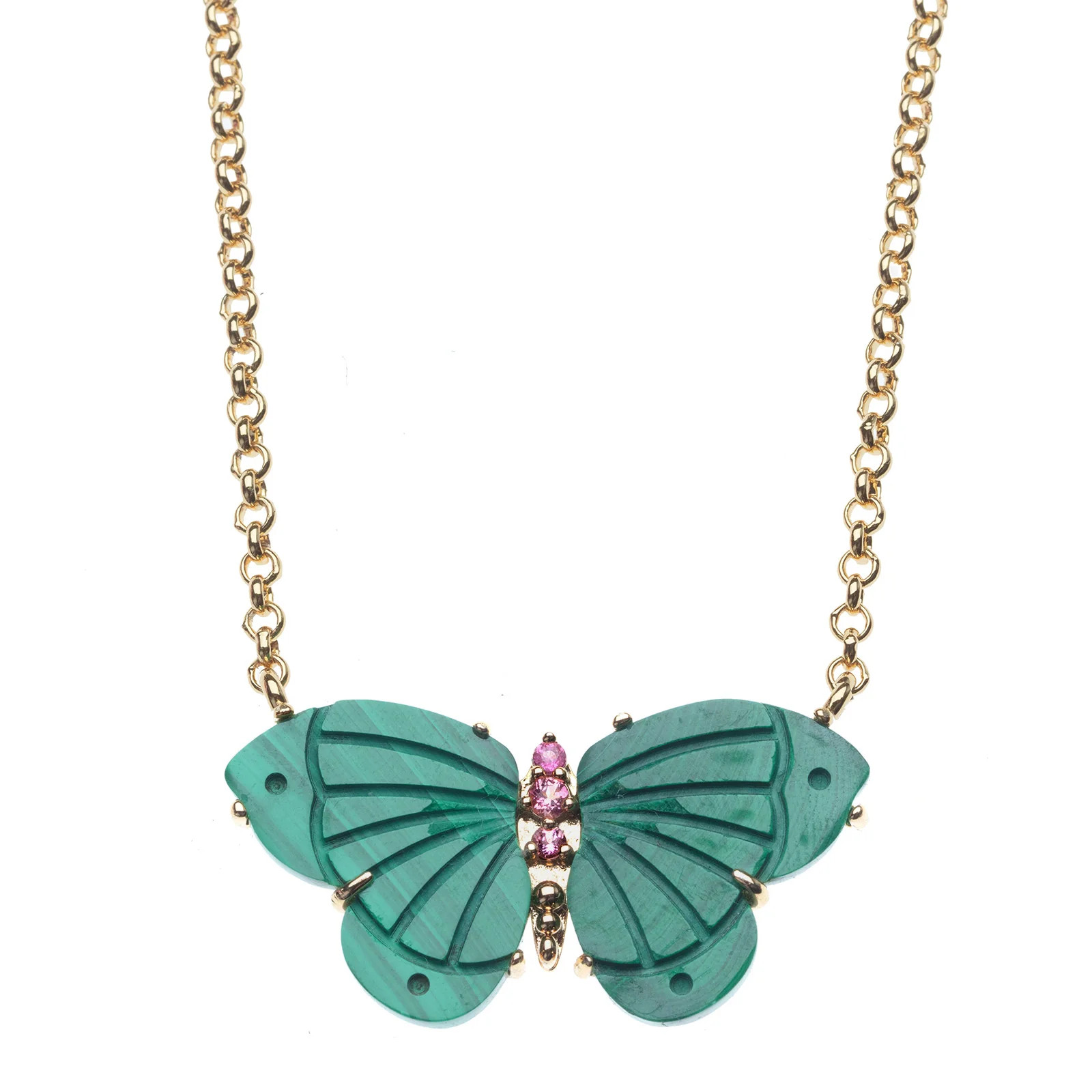 FREEDOM Stone Butterfly Necklace in Malachite | Jane Win