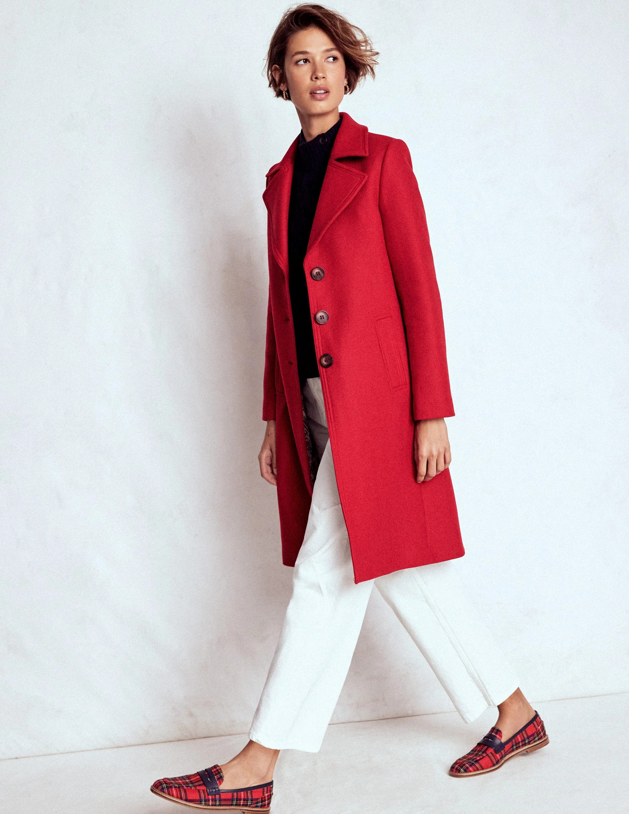 Newport Wool Coat-Cranberry Red | Boden (US)